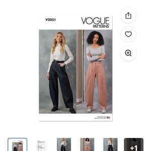 Vogue V2051 Size U5 Plus Misses Pants Sewing Pattern